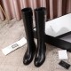 Black Leather Tiger Head Boots