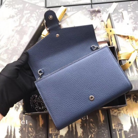 Blue Dionysus Mini Chain Leather Bag