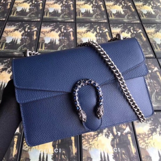 Blue Dionysus Small Leather Shoulder Bag