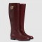 Bordeaux Leather Tiger Head Boots