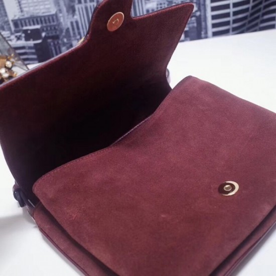 Bordeaux Suede Arli Medium Shoulder Bag