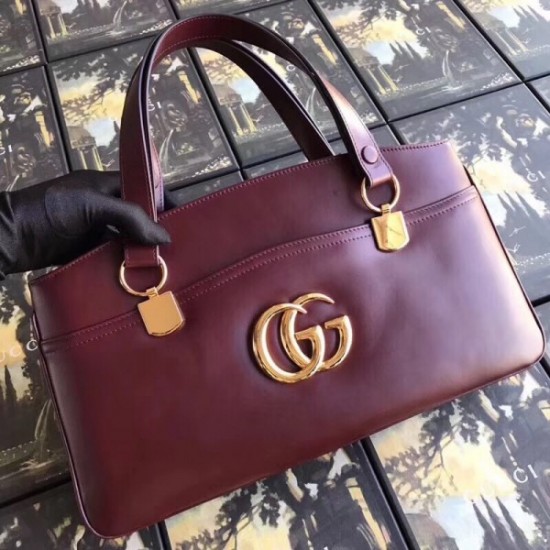 Burgundy Arli Large Top Handle Leather Bag