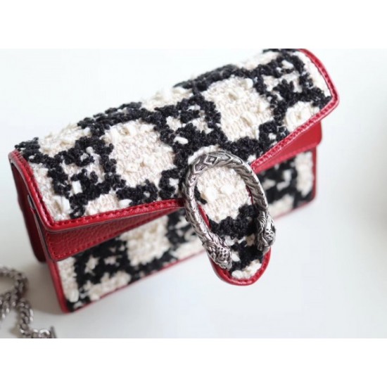 Dionysus Super Mini Bag In White GG Tweed