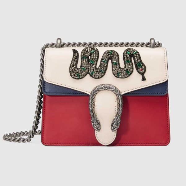 Embroidered Leather Mini Bag