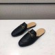 Princetown Slippers Black Leather