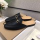 Princetown Slippers Black Leather