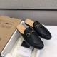 Princetown Slippers Black Leather