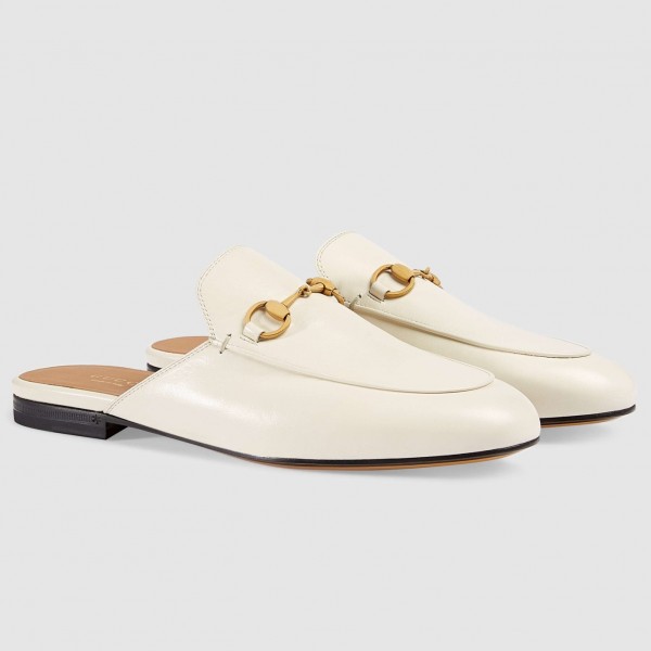 Princetown Slippers White Leather