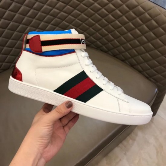 Stripe High-top White Sneakers