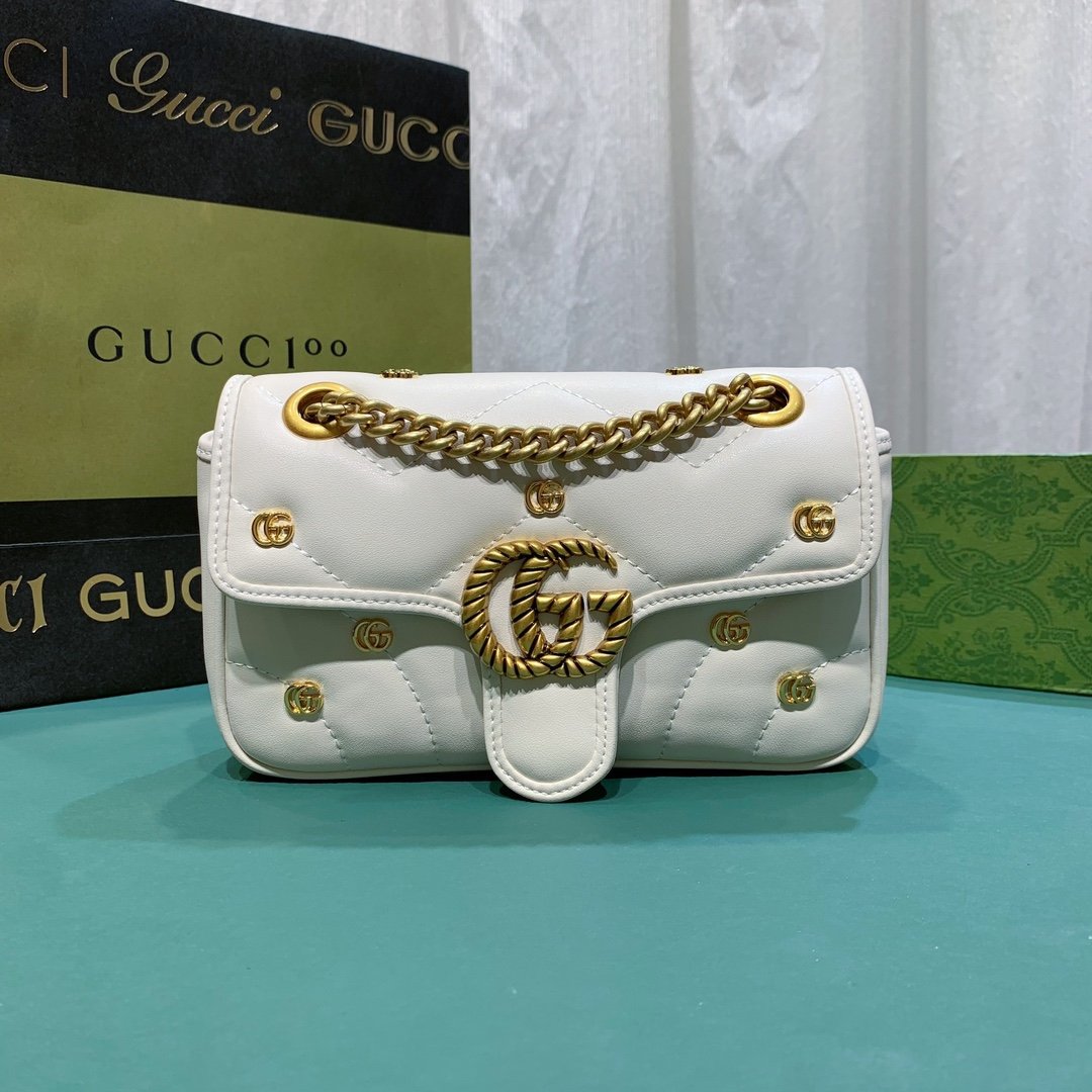 White GG 446744 MARMONT MINI SHOULDER BAG 