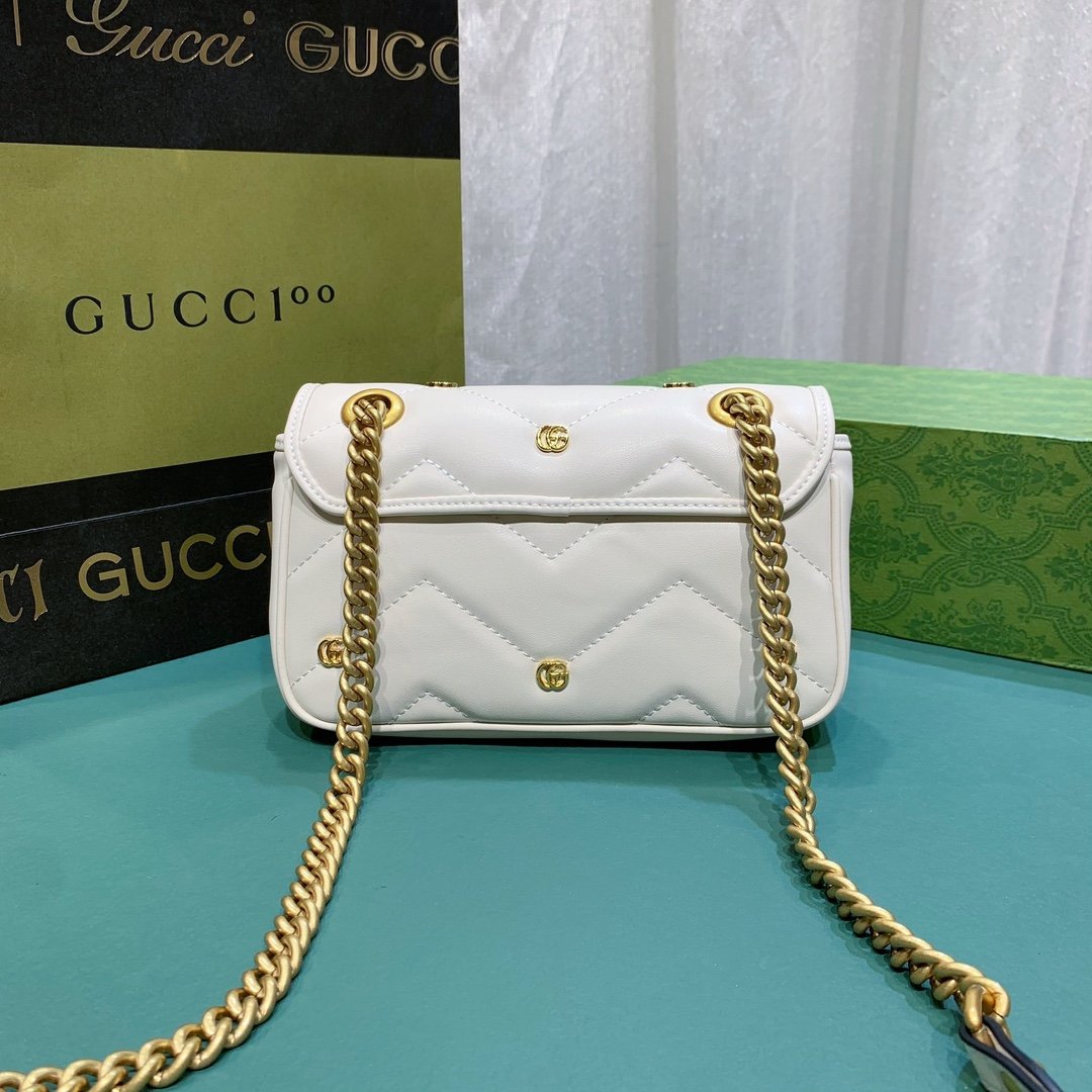 White GG 446744 MARMONT MINI SHOULDER BAG 