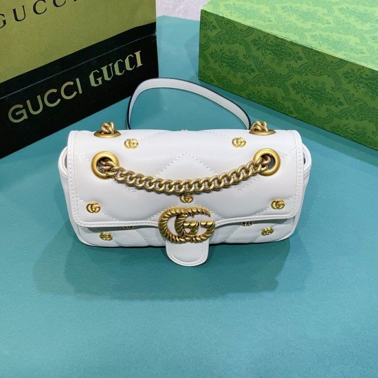 White GG 446744 MARMONT MINI SHOULDER BAG