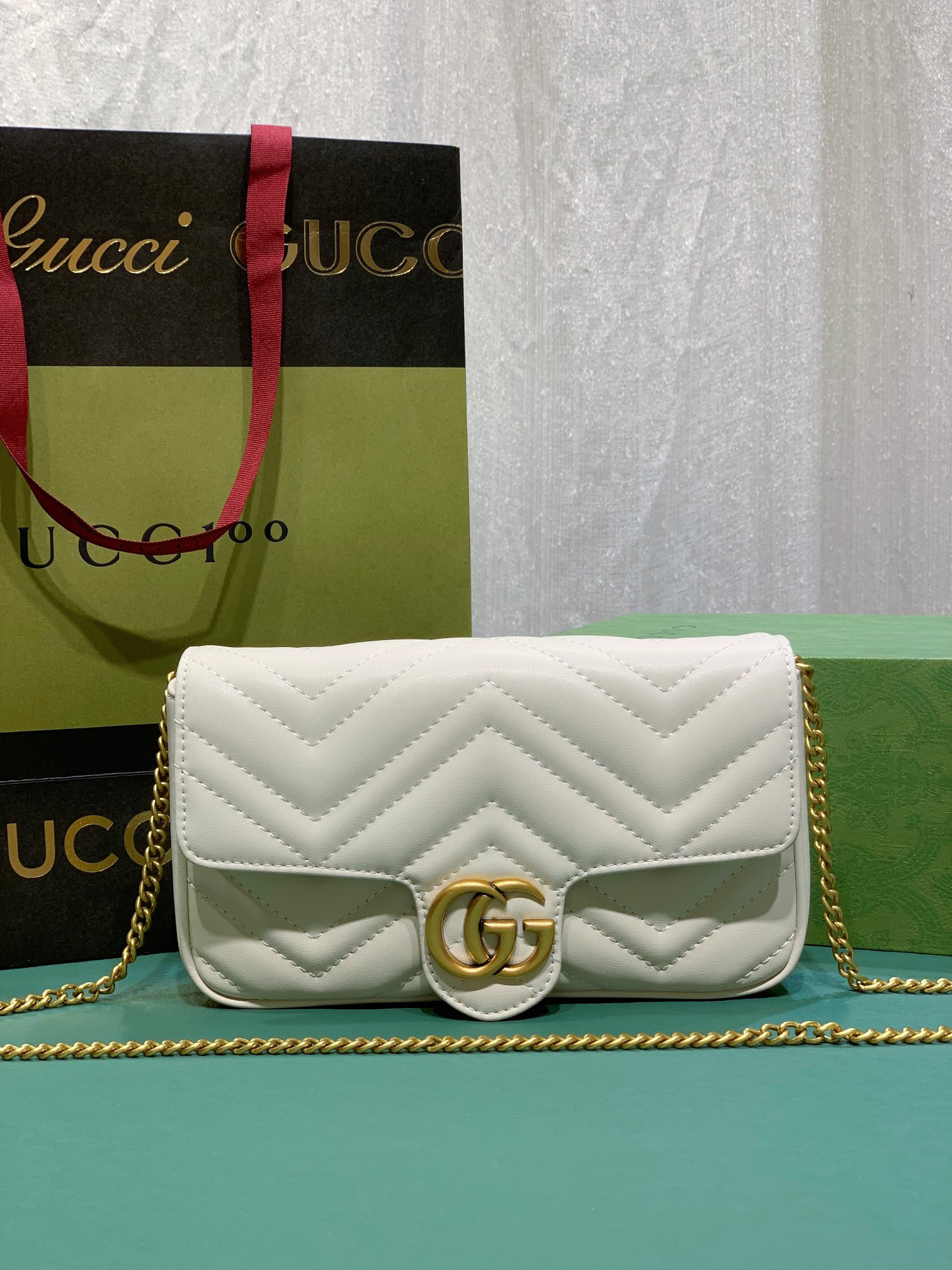 White GG 751526 Marmont Handbags 