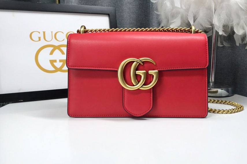 Red GG 431777 Marmont Chain Shoulder Bag 