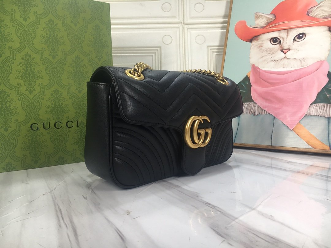 GG 443497 Marmont Wave Pattern Chain Bag